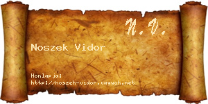 Noszek Vidor névjegykártya